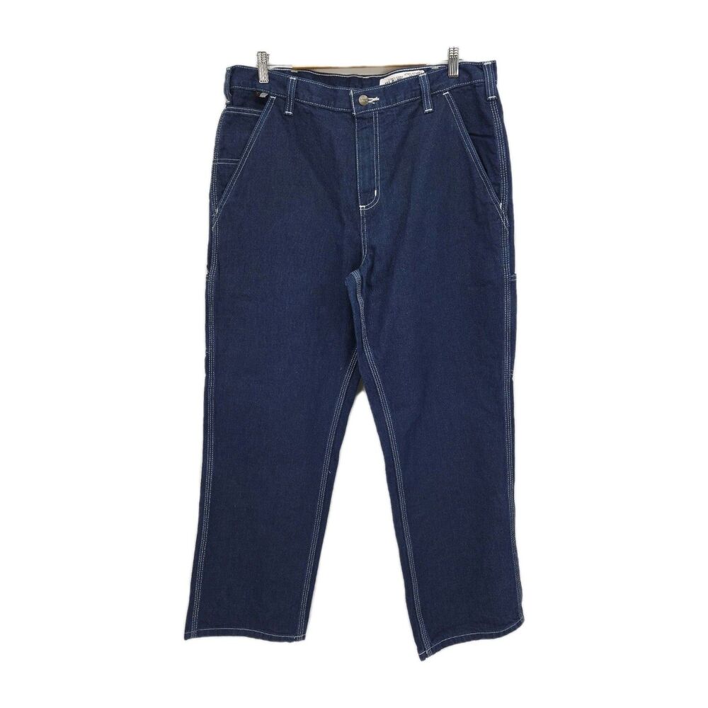 Carhartt Mens Flame-Resistant Signature Denim Jeans Relaxed Fit 36x30 2112 CAT 2